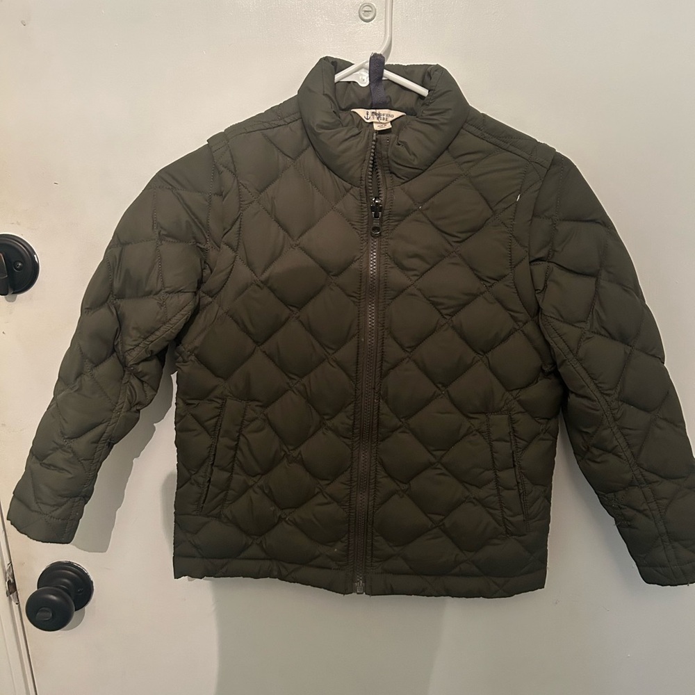 Lands' End Kids Dark Green Quilted Puffer Jacket